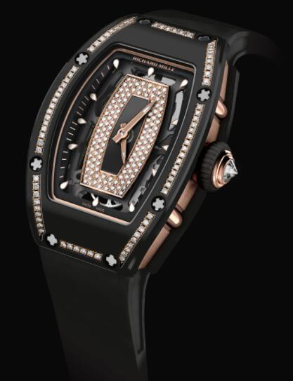 Replica Richard Mille RM 07-01 Automatic Winding Red Gold & Ceramic Diamond Watch Replica Richard Mille RM 07-01 Automatic Winding Red Gold & Ceramic Diamond Watch